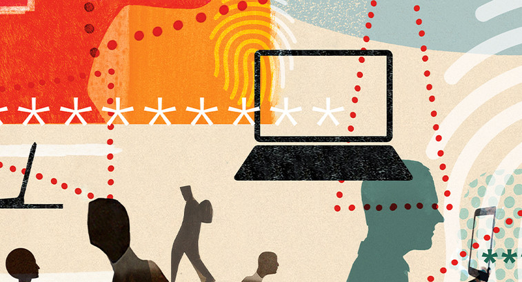 Illustration representing cybersecurity and mfa