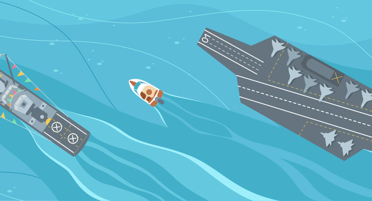 Illustration of battleships