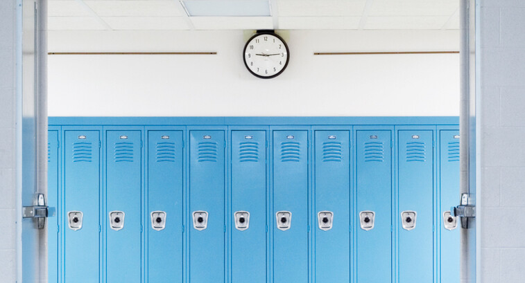 A picture of a school hallway