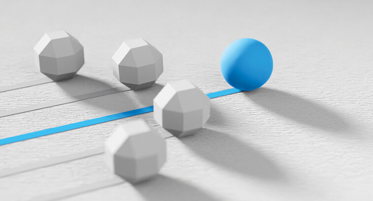 Blue and white domes with lines behind them