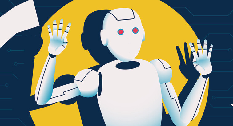 Robot in a spotlight