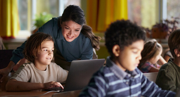 Students using technology