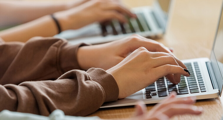 Students using laptops