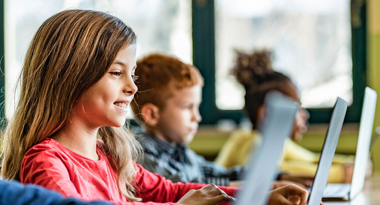 Students using laptops