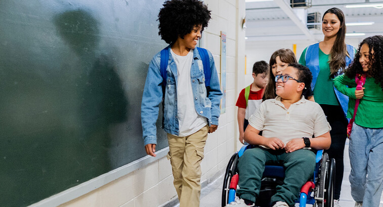Students in school hall
