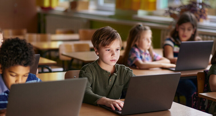 Student using computer