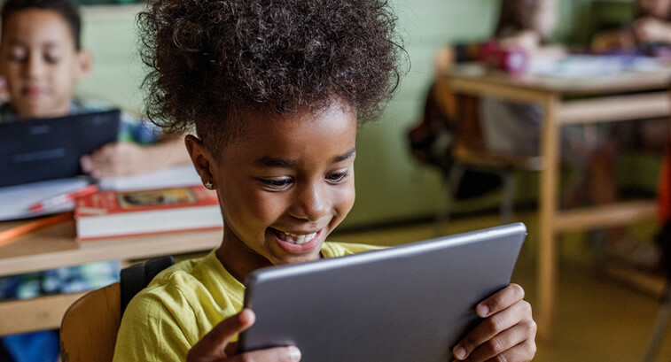 Students using devices