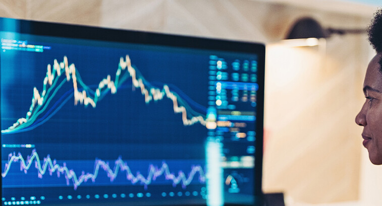 Person looking at financial data