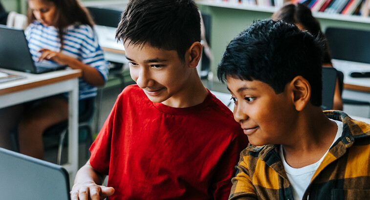 Students using laptops