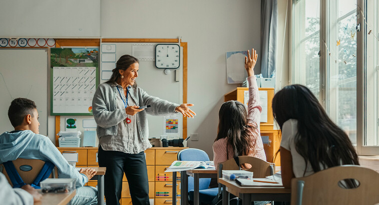 Teacher calling on student