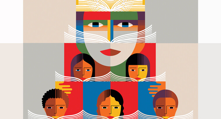 Illustration of kids reading