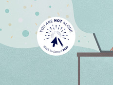 student sitting on desk online learning