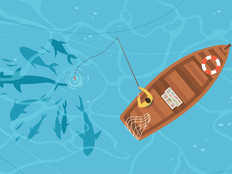 Illustration of person fishing
