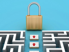 Illustration of path through maze to padlock to represent cybersecurity journey