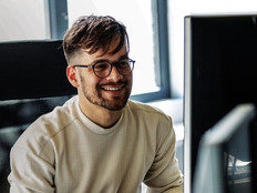 Person working on desktop in the office