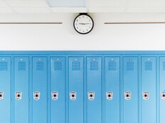A picture of a school hallway