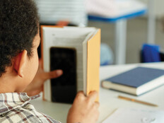 Student using phone during class