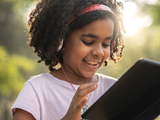 Student using tablet