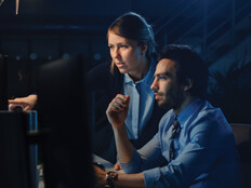 Co-workers collaborating in the office
