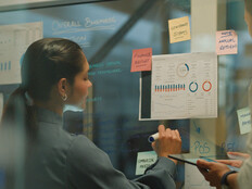 Team reviewing analytics for a meeting
