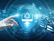 human hand and robot hand in ai art