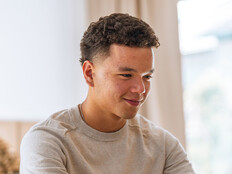 Student using computer