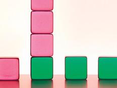 Storage building blocks concept - blocks of different colors stacked up