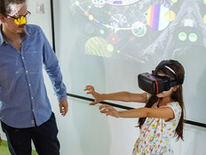 Student using VR in school