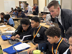 NYC school students from Bronx attending CDW-Salesforce AI workshop