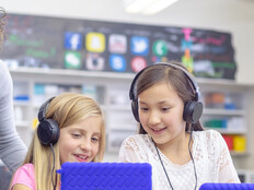Students using tablets