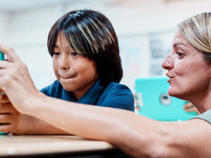 Student using tablet