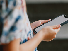Young student using phone