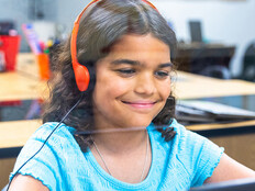 Student using computer