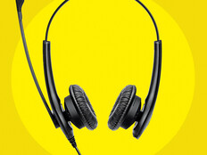 Headphones on a yellow background