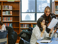 Students in library