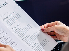 Person reviewing resume
