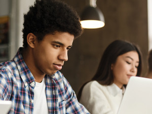 students workin on devices