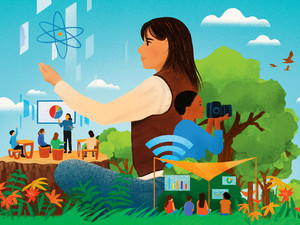 K–12 outdoor classroom illustration