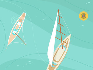 Illustration of sailboats