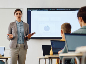 Teacher giving a lecture