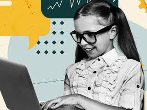 Young person using a laptop