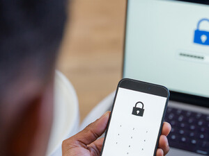 Person using MFA at login