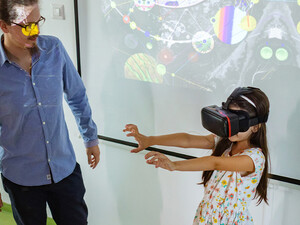 Student using VR in school