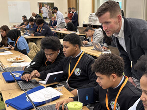 NYC school students from Bronx attending CDW-Salesforce AI workshop