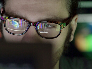 Hacker using computer