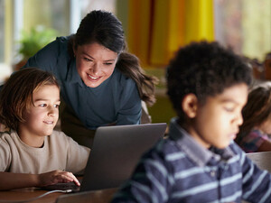 Students using technology