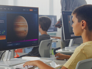 Students using computers