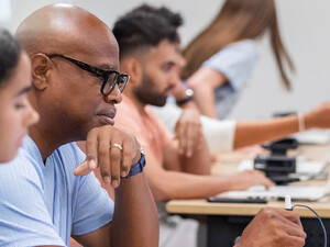 Teachers attending tech workshop