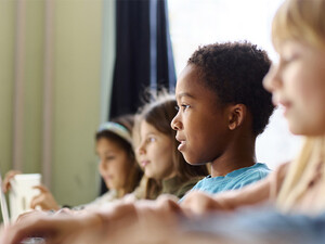Students using computers