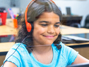 Student using computer
